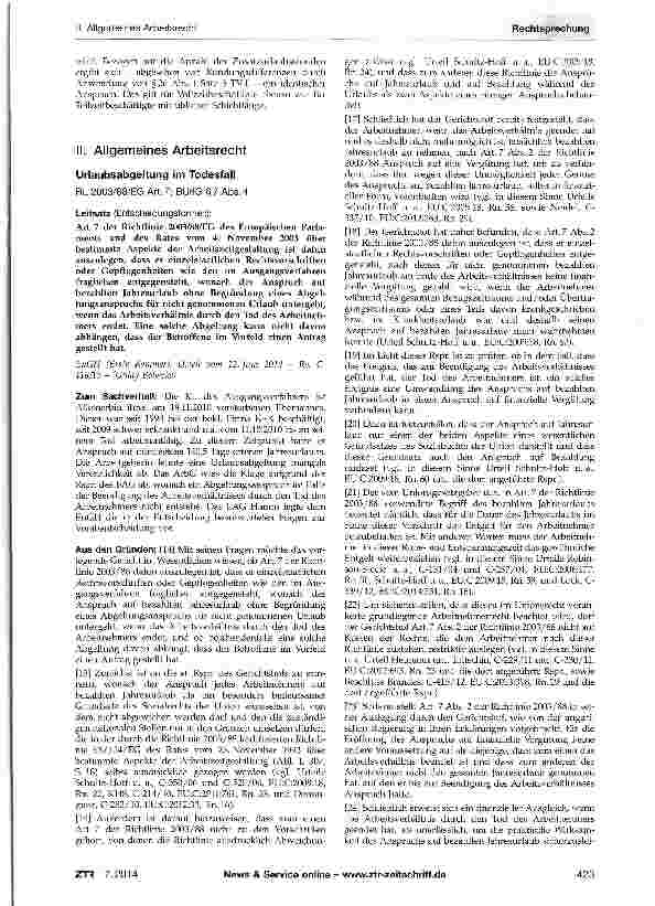 Vorschauseite 2: Zusatzurlaub für Wechselschichtarbeit -Abweichung von der Fünftagewoche TV-L §27 Abs. 2, Abs. 5, §26 Abs 1