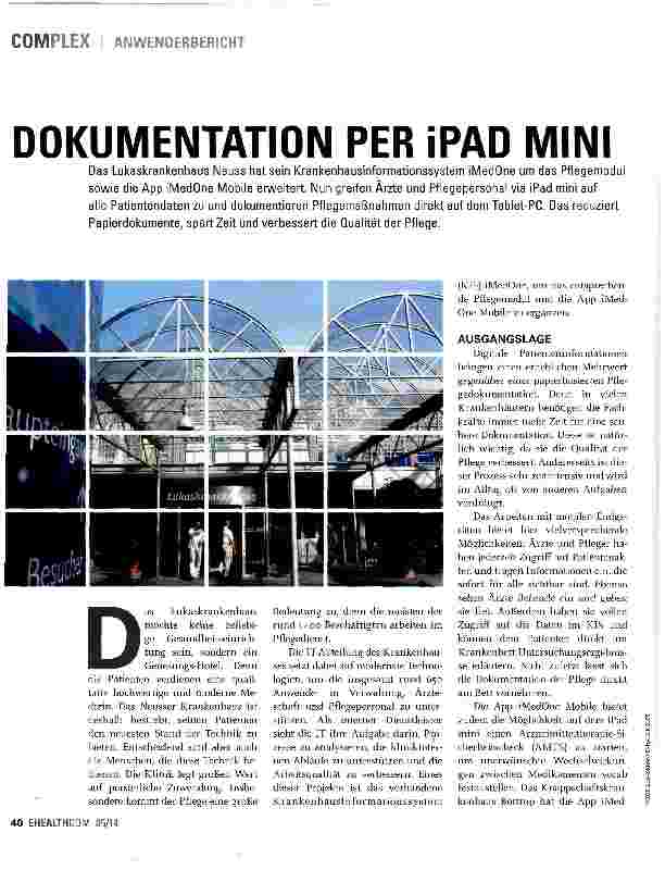 Vorschauseite 1: DOKUMENTATION PER iPAD MINI