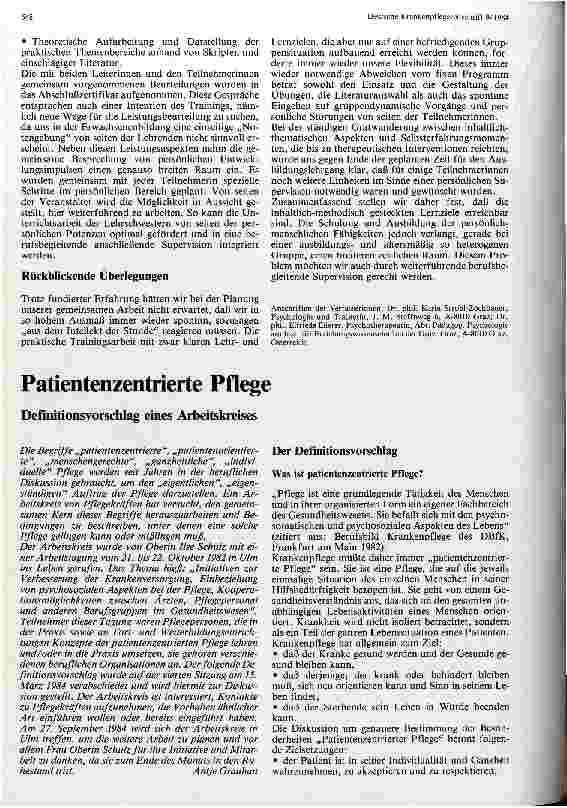 Vorschauseite 1: Patientenzentrierte Pflege