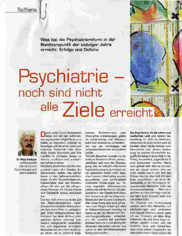 Vorschauseite 1: Psychiatrie - noch sind nicht alle Ziele erreicht