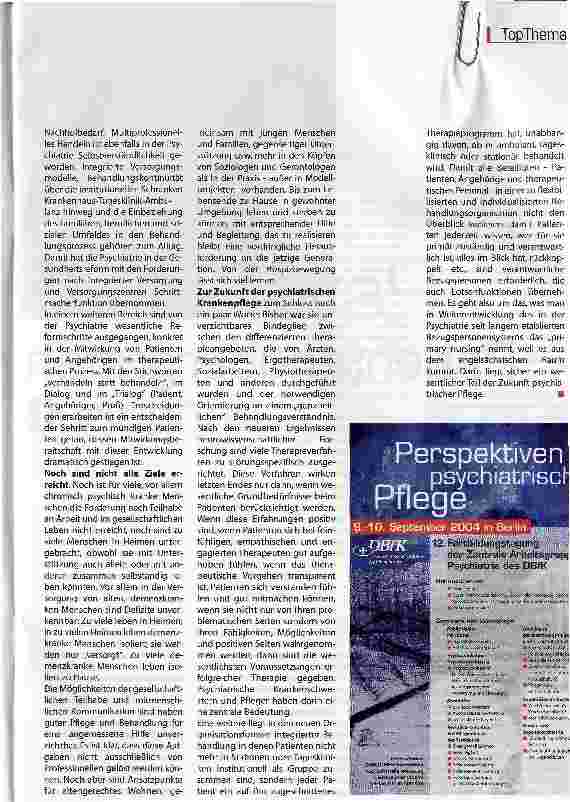 Vorschauseite 4: Psychiatrie - noch sind nicht alle Ziele erreicht