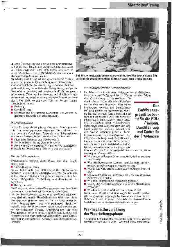Vorschauseite 4: Ohne Chaos keine Innovation Besetzung,Einführung und Anleitung von Mitarbeiterinnen in der Pflege