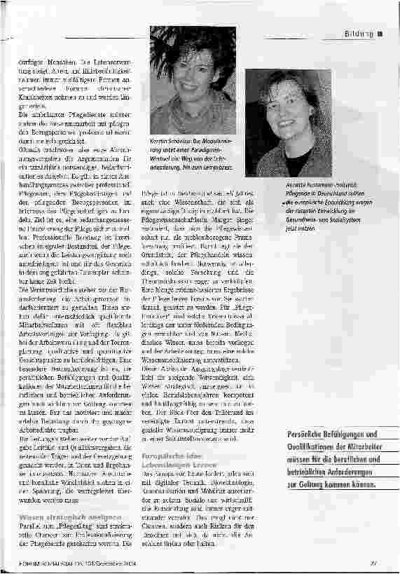 Vorschauseite 2: Lernwege selbst bestimmen. Wie pflegende einen individuellen Karriereplan umsetzen können