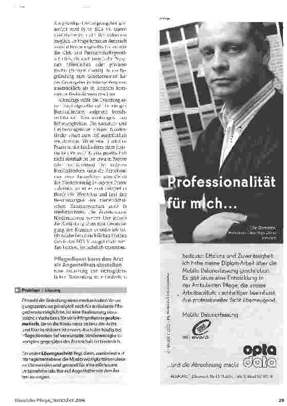 Vorschauseite 2: Neue Herausforderungen. Was Pflegedienste bei der Gründung medizinischer Versorgungszentren beachten müssen