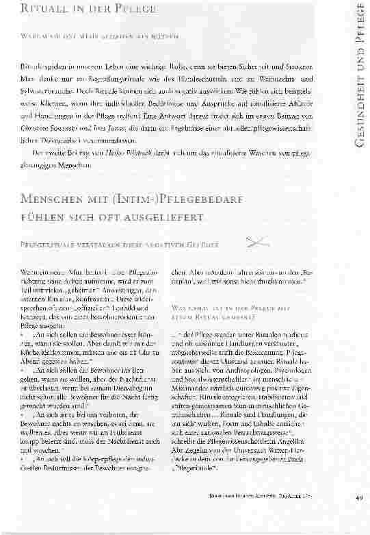 Vorschauseite 1: MENSCHEN MIT (INTIM-)PFLEGEBEDARF FÜHLEN SICH OFT AUSGELIEFERT