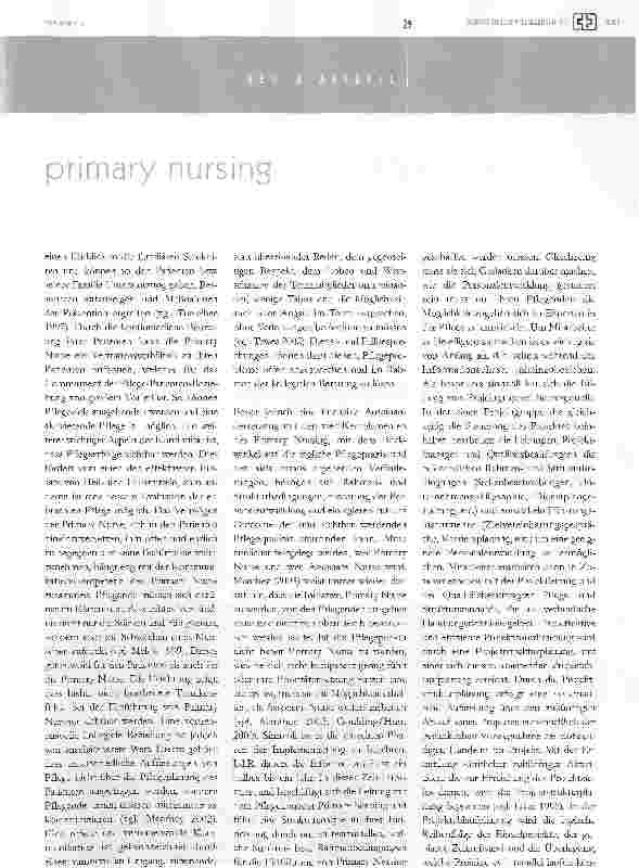 Vorschauseite 2: primary nursins in der ambulanten pflege - alte wege neu beschreiten Teil 3