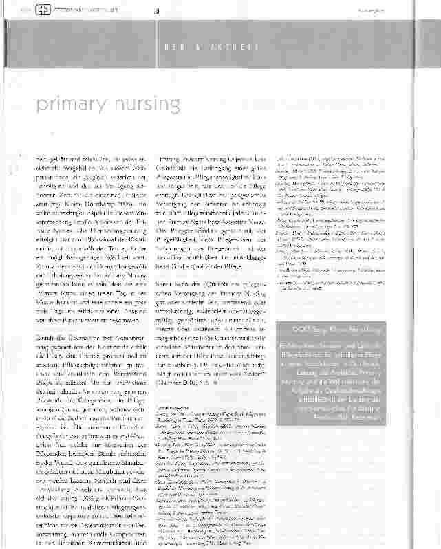 Vorschauseite 3: primary nursins in der ambulanten pflege - alte wege neu beschreiten Teil 3