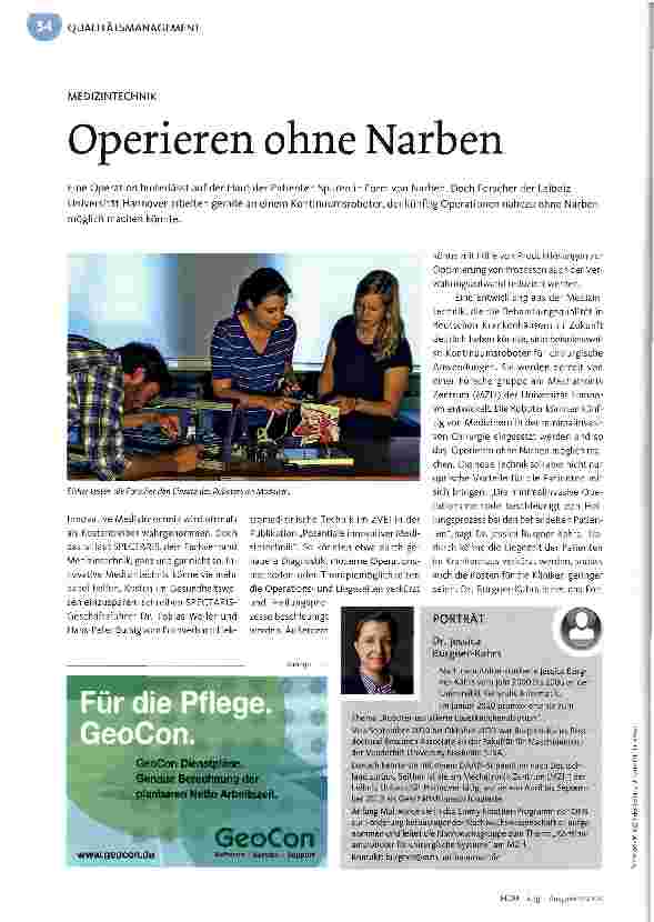 Vorschauseite 1: Operieren ohne Narben