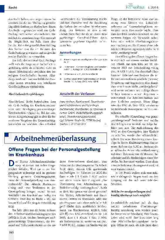 Vorschauseite 3: Cash-Pooling im Krankenhauskonzern