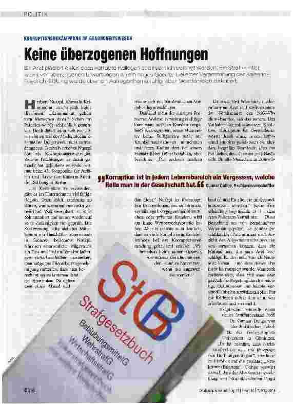 Vorschauseite 1: Keine überzogenen Hoffnungen