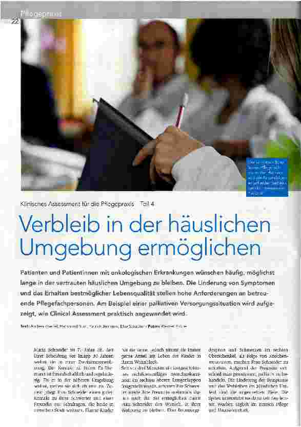 Vorschauseite 1: Klinisches Assessment für die Pflegepraxis - Teil 4 Verbleib in der häuslichen Umgebung ermöglichen