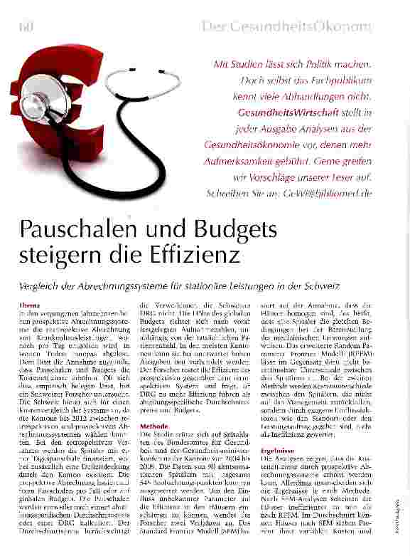 Vorschauseite 1: Pauschalen und Budgets steigern die Effizienz