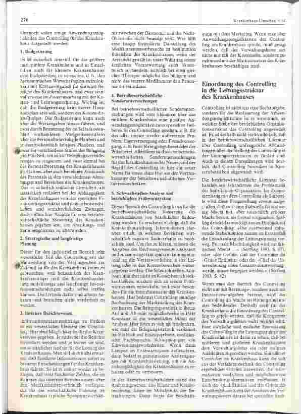 Vorschauseite 2: Controlling - ein Instrument für die betriebswirtschaftliche Steuerung des Krankenhauses