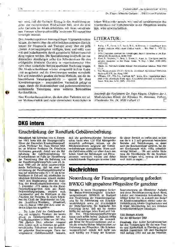 Vorschauseite 3: Klinische Geriatrie -- Notwendigkeit eines Krankenhauses