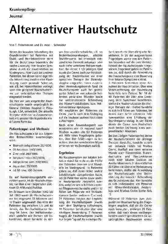 Vorschauseite 1: Alternativer Hautschutz