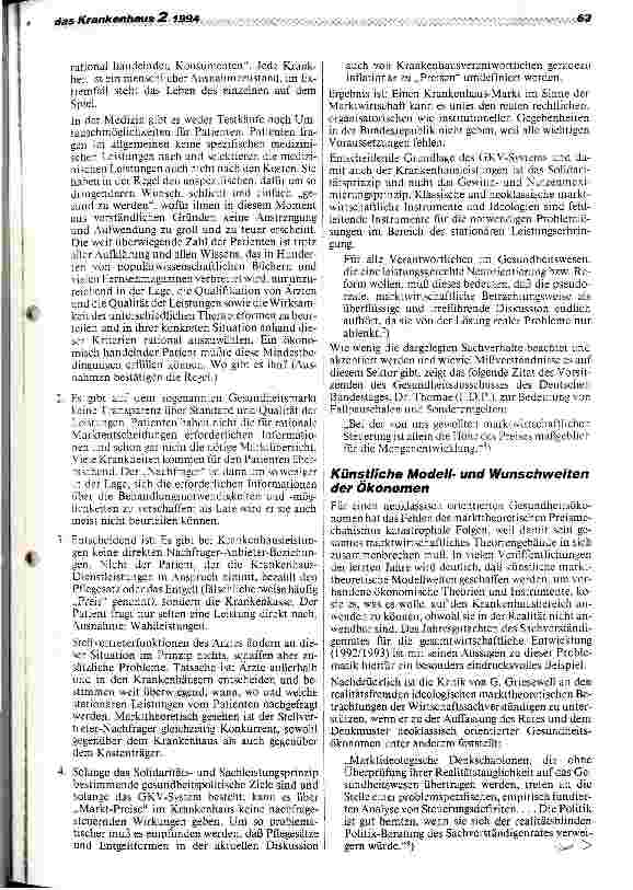 Vorschauseite 4: Markt für Krankenhausleistungen - Realität oder Wunschvorstellung?