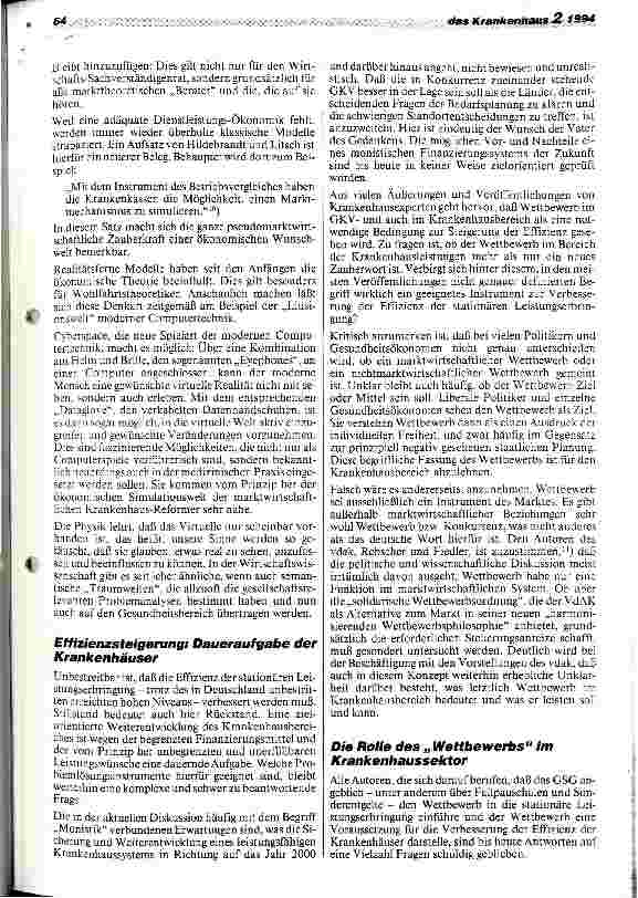 Vorschauseite 5: Markt für Krankenhausleistungen - Realität oder Wunschvorstellung?