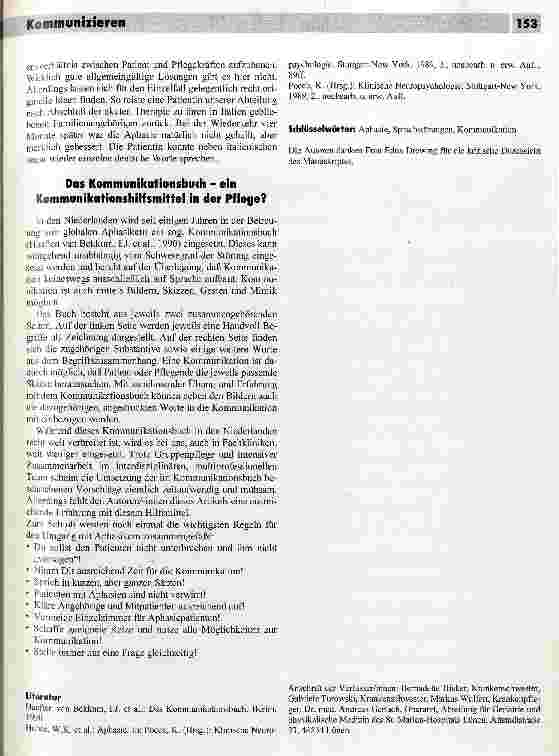 Vorschauseite 5: Pflegeprobleme bei Patienten mit Aphasien