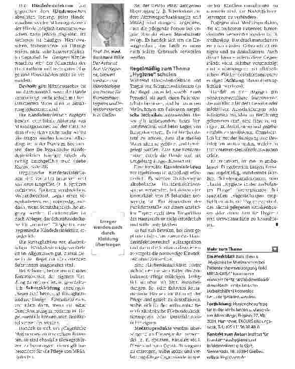Vorschauseite 4: Desinfizieren und impfenHygieneschutzmaßnahmen in der ambulanten Pflege
