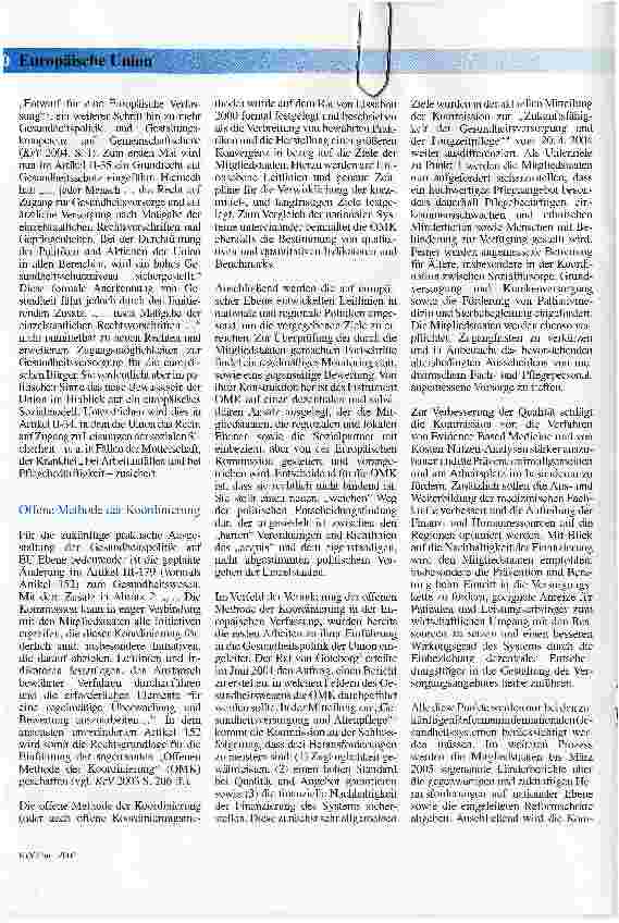 Vorschauseite 2: Wege zu einer europäischen Gesundheitspolitik