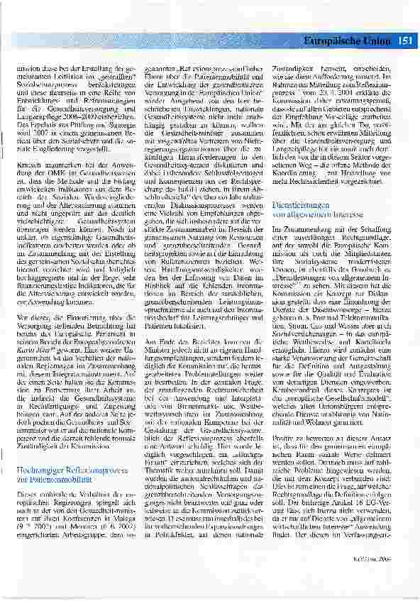 Vorschauseite 3: Wege zu einer europäischen Gesundheitspolitik