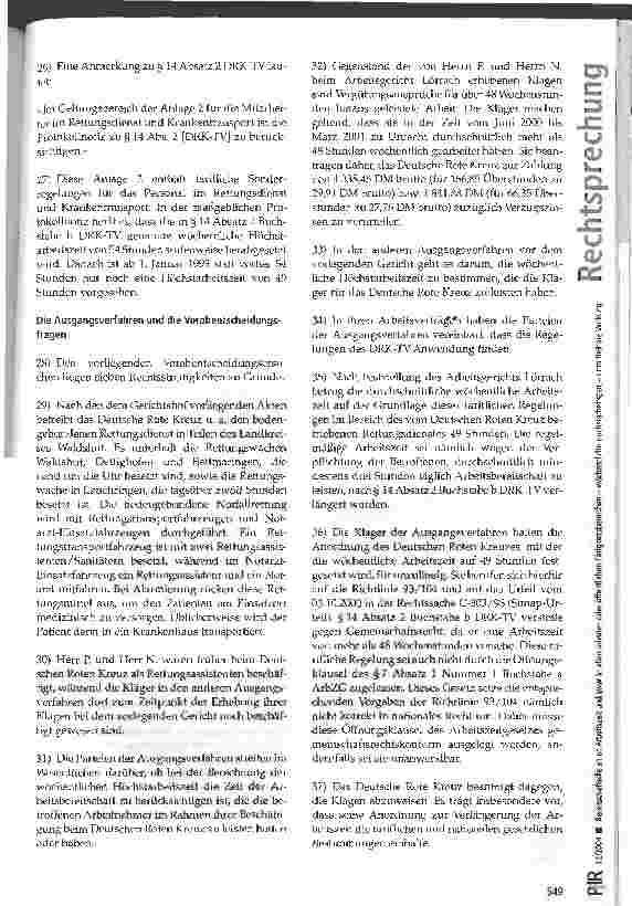 Vorschauseite 6: Bereitschaftsdienst ist Arbeitszeit und zwar in allen privaten oder öffentlichen Tätigkeitsbereichen -wöchentliche Höchstarbeitszeit - unmittelbare Wirkung