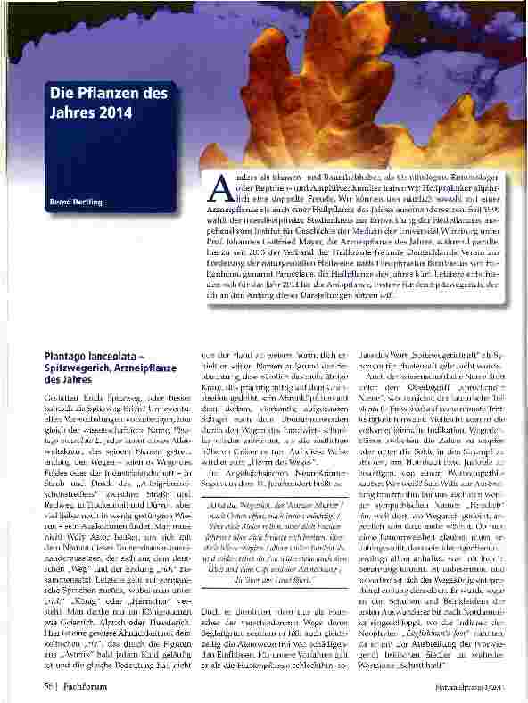 Vorschauseite 1: Die Pflanzen des Jahres 2014