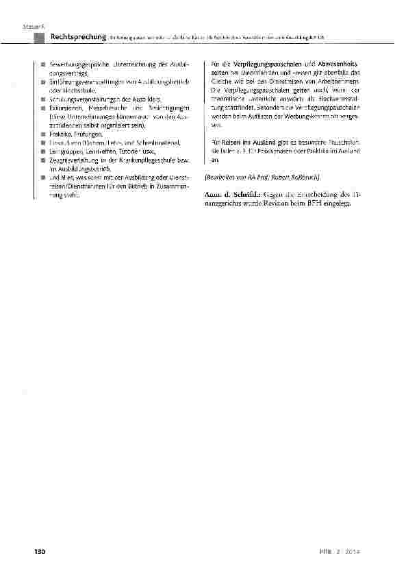 Vorschauseite 4: Entfernungspauschale oder tatsächliche Kosten für Fahrten eines Auszubildenden zum Ausbildungsbetrieb EStG 2011 § 32 Abs. 4 Satz 2; EStC § 9 Abs. 1 Satz 3 Nr. 4