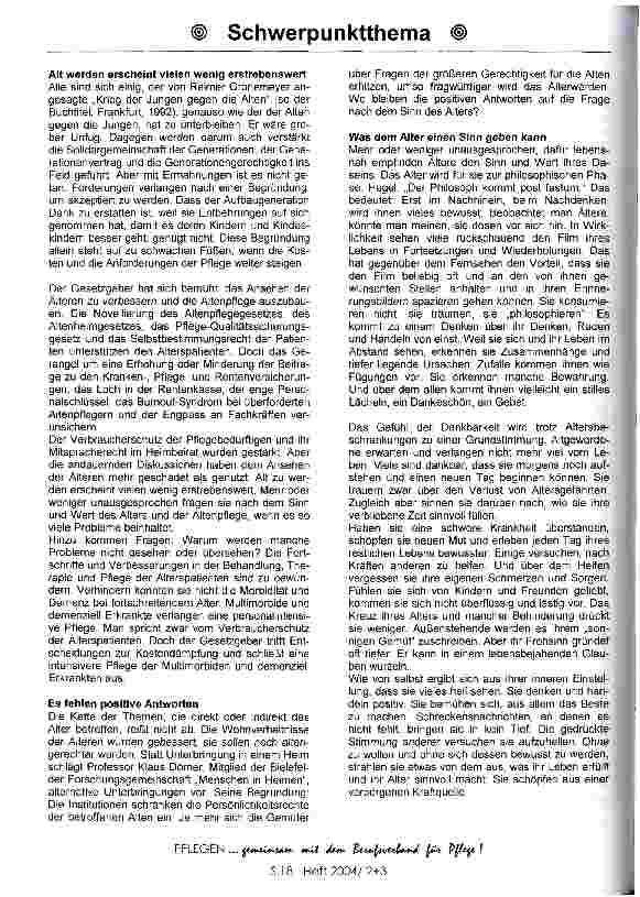 Vorschauseite 2: Der positive Sinn des Alters und der Altenpflege