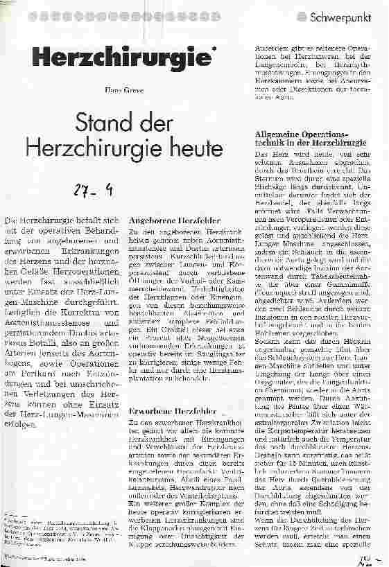 Vorschauseite 1: Herzchirurgie Stand der Herzchirurgie heute