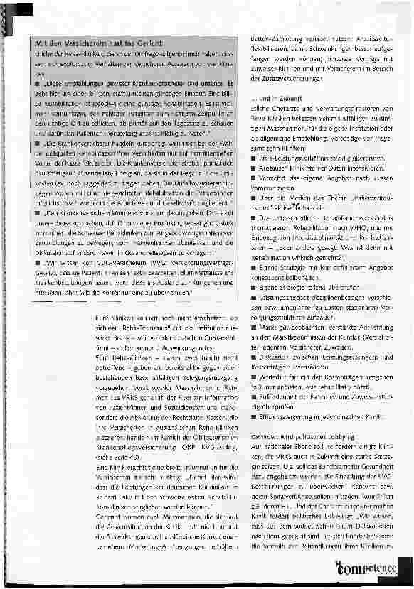 Vorschauseite 2: Rehabilitation ennet der Grenzezu Lasten der Schweizer Kliniken
