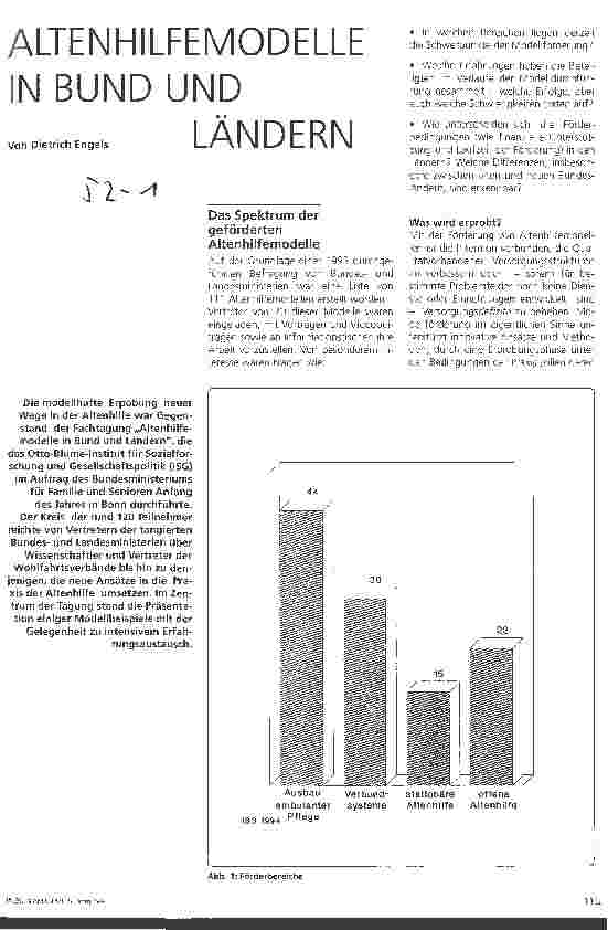 Vorschauseite 1: Altenhilfemodelle in Bund und Ländern