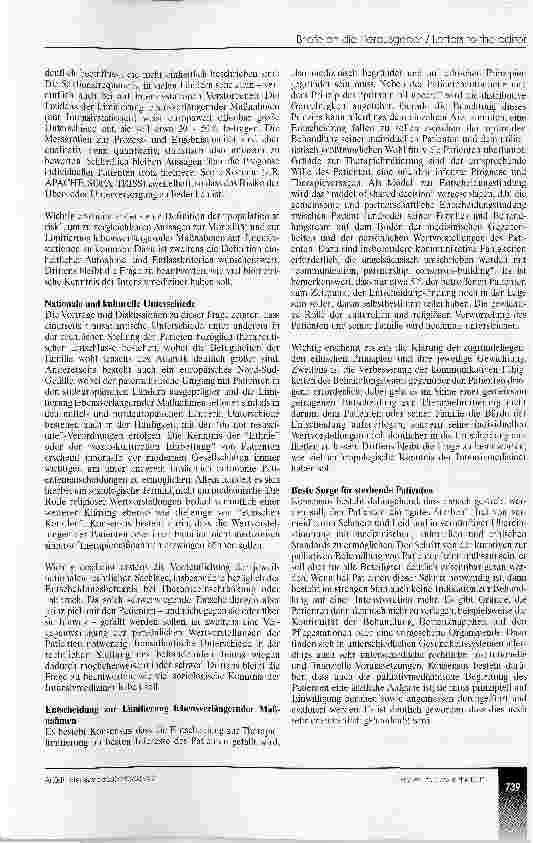 Vorschauseite 2: Die Versorgung Sterbender auf Intensivstationen