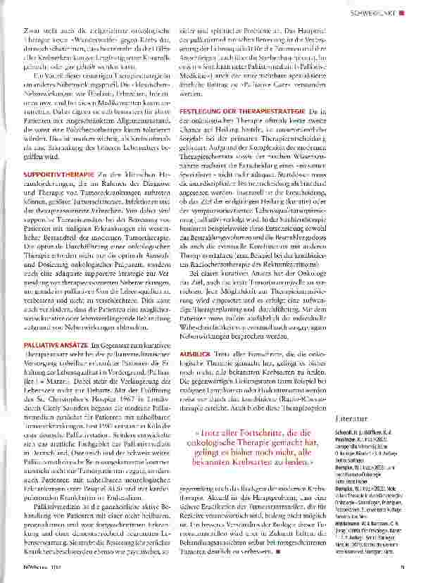 Vorschauseite 4: Herausforderung Krebs