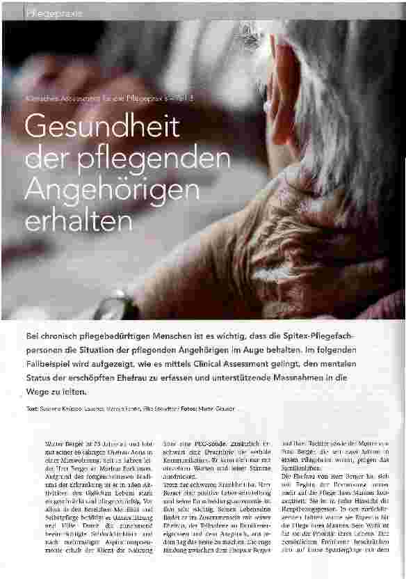 Vorschauseite 1: Gesundheit der pflegenden Angehörigen erhalten