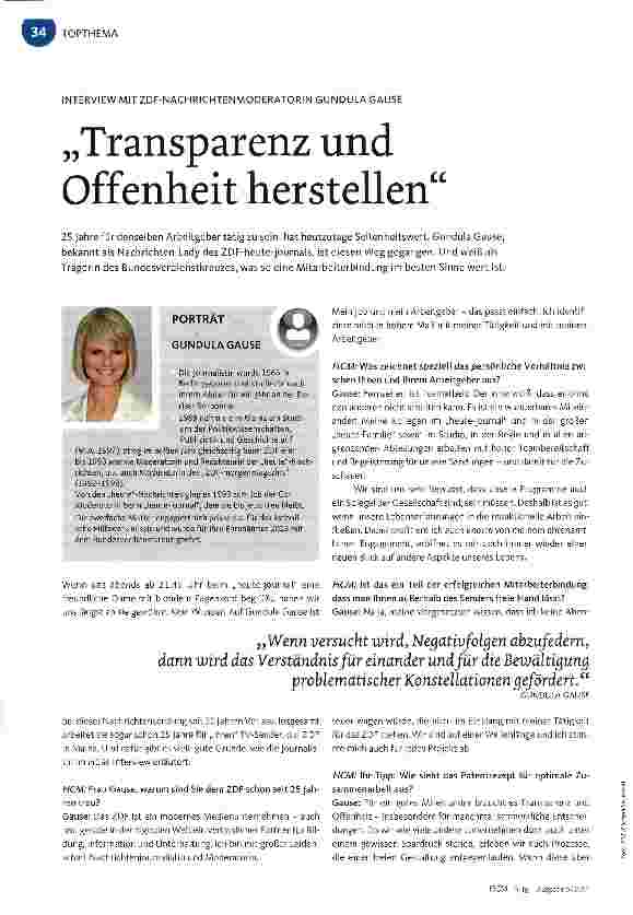 Vorschauseite 1: Transparenz und Offenheit herstellen