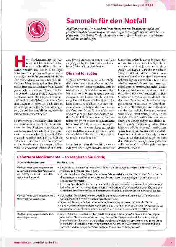 Vorschauseite 1: Sammeln für den Notfall