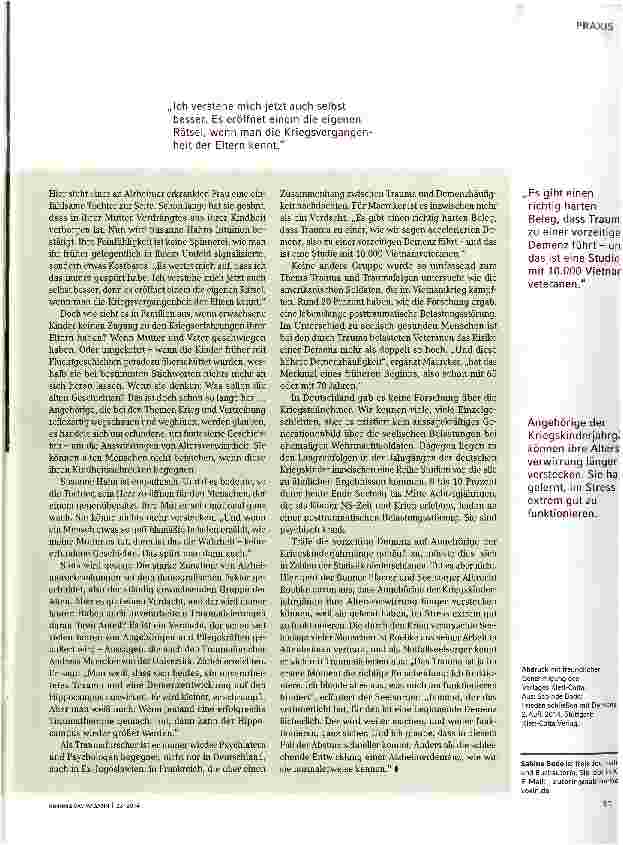 Vorschauseite 2: Kriegstrauma und Alzheimer