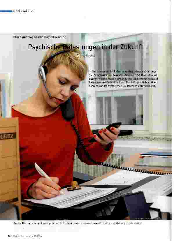 Vorschauseite 1: Psychische Belastungen in der Zukunft