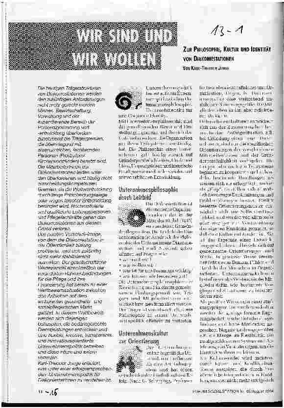 Vorschauseite 1: Wer wir sind und was wir wollen Zur Philosophie, Kultur und Identität von Diakoniestationen