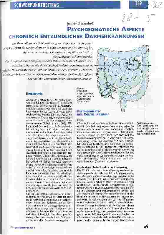 Vorschauseite 1: Psychosomatische Aspekte chronisch entzündlicher Darmerkrankungen