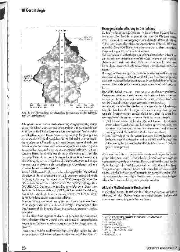Vorschauseite 2: Demographische Alterung unserer Gesellschaft -Chancen und Gefahren für die Ergotherapie