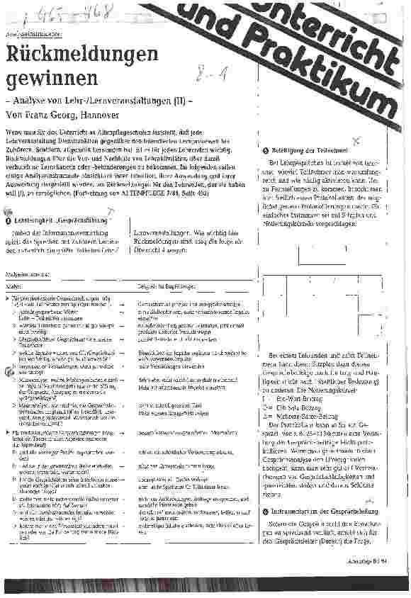 Vorschauseite 1: Rückmeldungen gewinnen