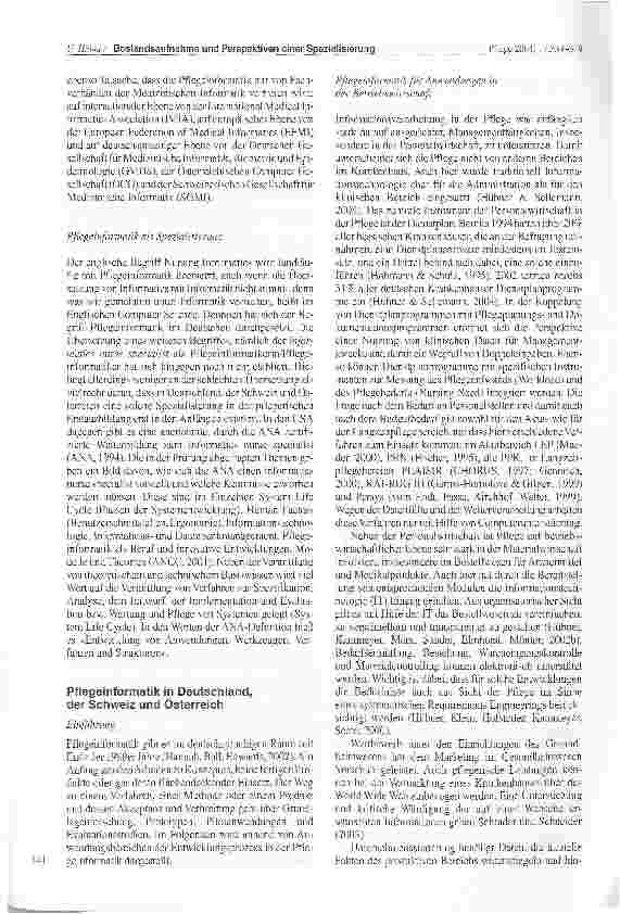 Vorschauseite 3: Pflegeinformatik: Bestandsaufnahme und Perspektiven einer Spezialisierung innerhalb der Pflege