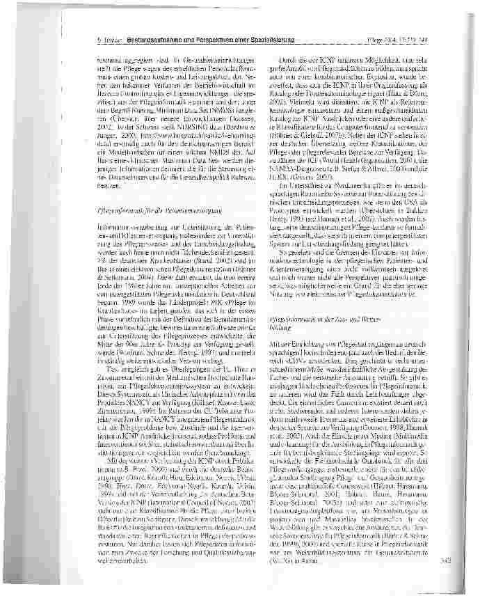 Vorschauseite 4: Pflegeinformatik: Bestandsaufnahme und Perspektiven einer Spezialisierung innerhalb der Pflege