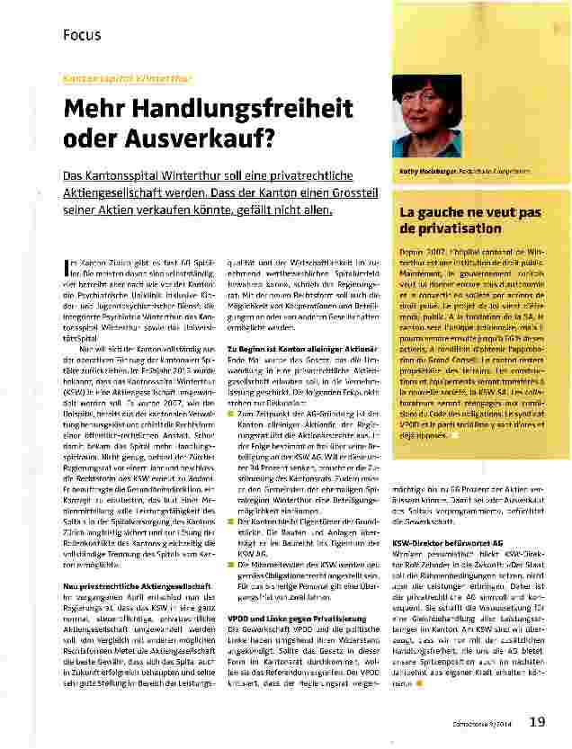 Vorschauseite 1: Mehr Handlungsfreiheit oder Ausverkauf?