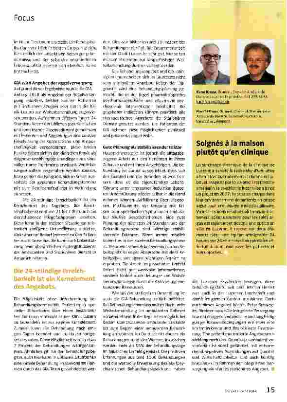 Vorschauseite 2: Gemeindeintegrierte AkutbehandlungAlltag und Angehörige als wichtige Ressourcen der Behandlung