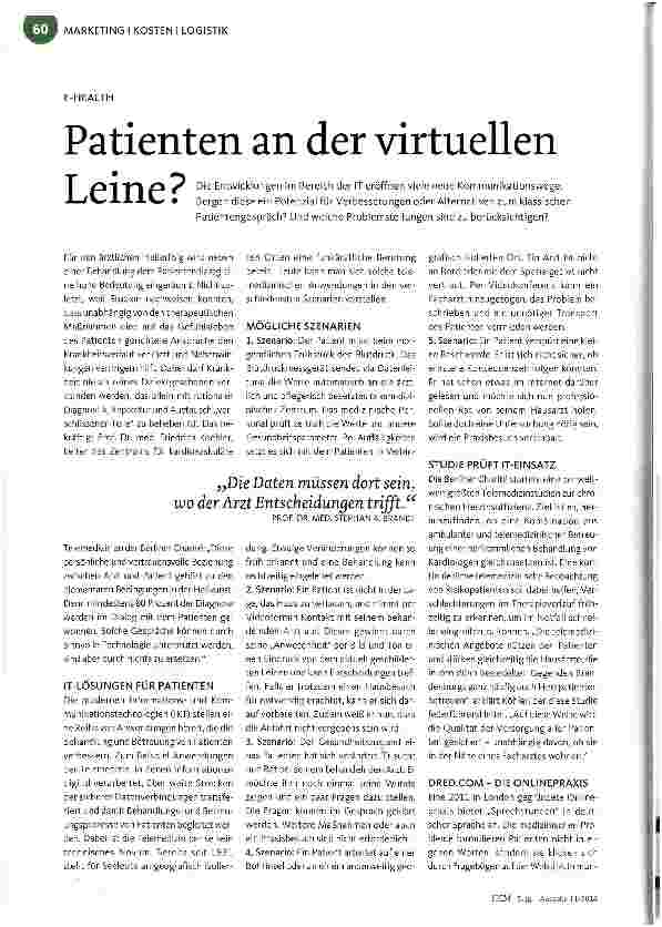 Vorschauseite 1: Patienten an der virtuellen Leine?