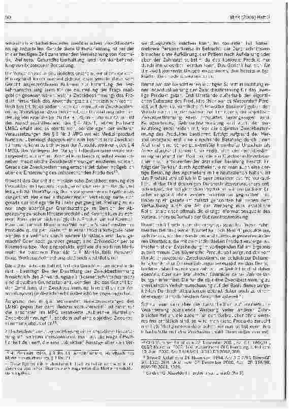 Vorschauseite 4: Sind Zahnbleichmittel wirklich Medizinprodukte?Zugleich Besprechung der Entscheidung des Oberverwaltungsgerichts für das Land NRW vom14.08.2003