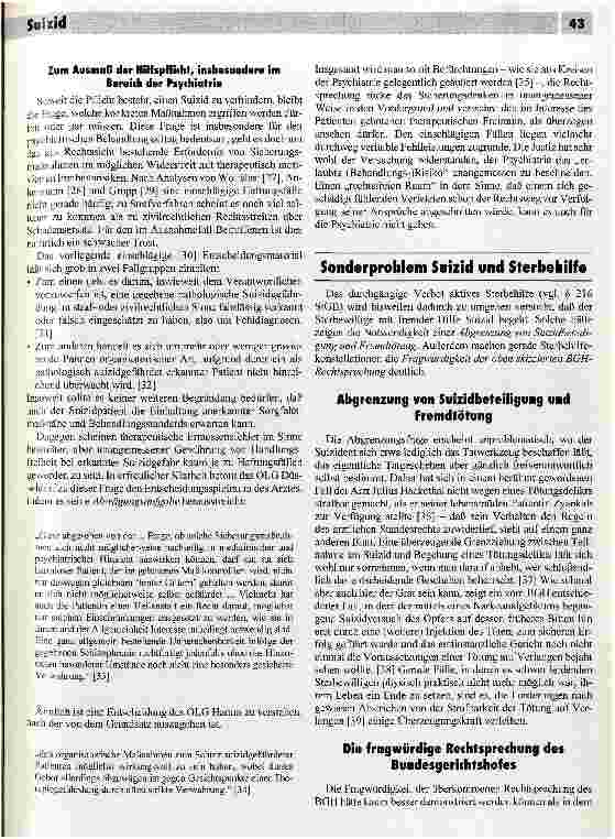 Vorschauseite 4: Rechtsprobleme im Zusammenhang mit Suizid und Suizidversuch